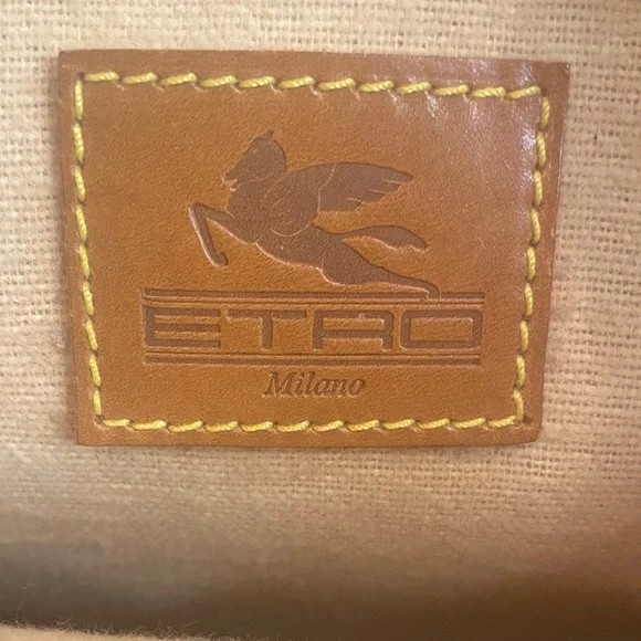 Vintage Etro Paisley Coated Canvas pouch / clutch/ shoulder bag - Picture 8 of 8